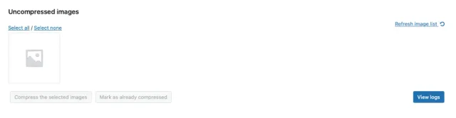 Uncompressed imaeges in media library