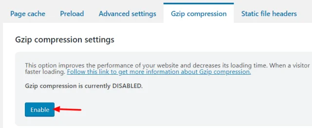 Gzip compression