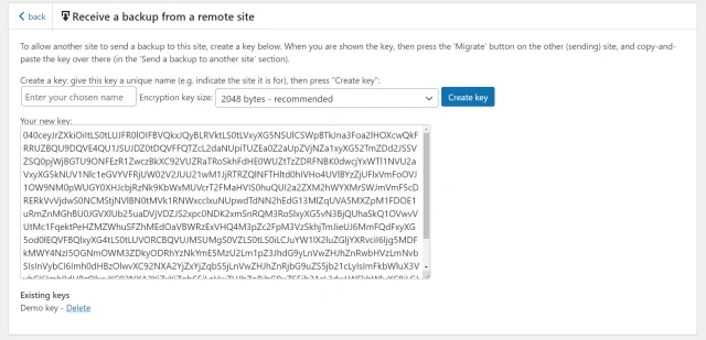 Migration guide demo key window