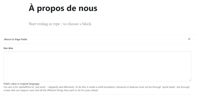 Successful translation to French