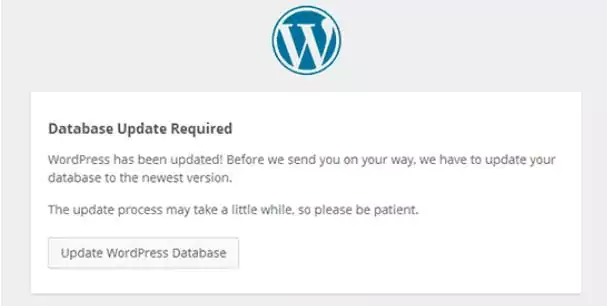 Database update required window