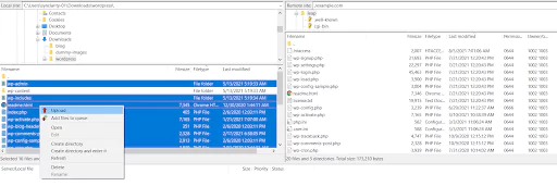 Ftp client filezilla action