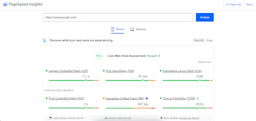 Page speed insights screenshot 66b99231da1fb