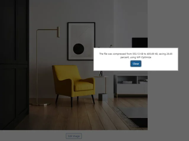 Wp o message in image library