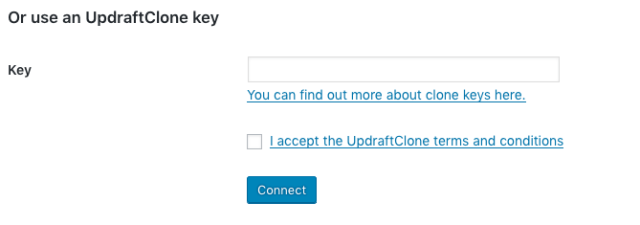 Screenshot updraftclone key