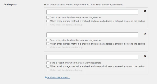 Send reports dialogue