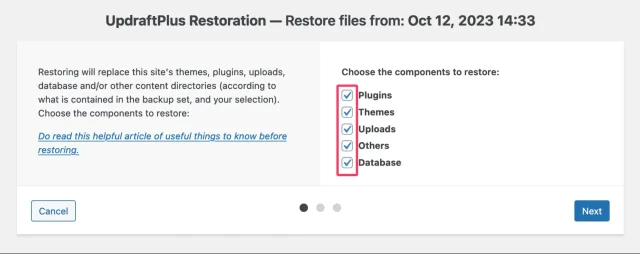 Things to restore UpdraftPlus scaled
