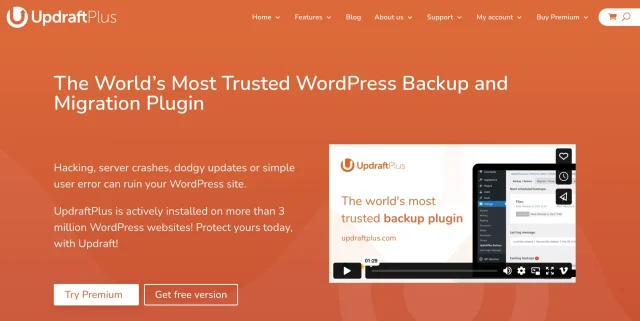 UpdraftPlus homepage scaled