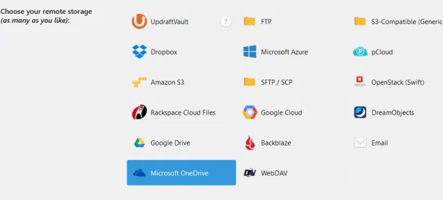 Select microsoft onedrive