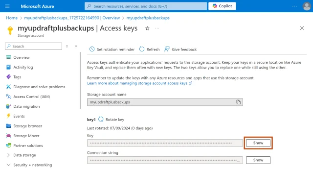 Access key information