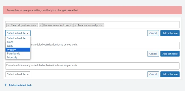 Wpoptimize scheduling