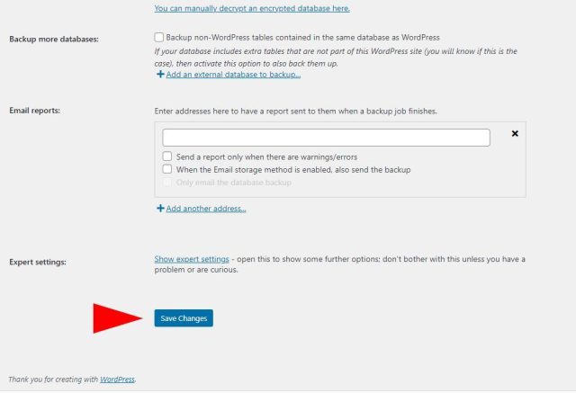 Setting additional retention rules UpdraftPlus